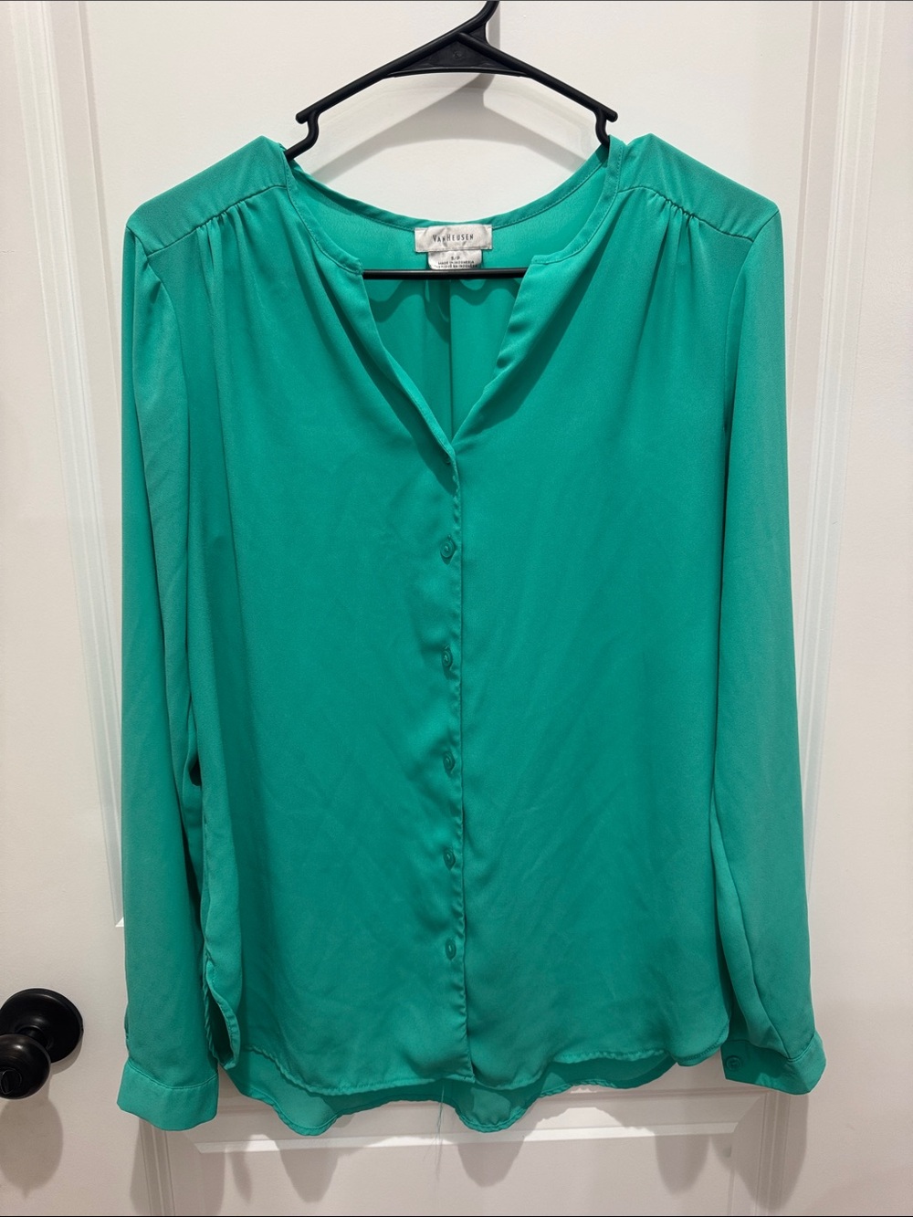 Van Heusen Teal Button-Front Blouse